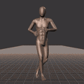 Jogging while facing forward forward with 135 degree direction changes left and right. Strafing in a diamond pattern.... - preview gif