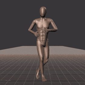 Jogging while facing forward forward with 135 degree direction changes left and right. Strafing in a diamond pattern.... - preview gif
