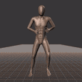Jogging while facing forward forward with 135 degree direction changes left and right. Strafing in a diamond pattern.... - preview gif