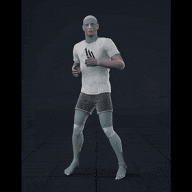 Jogging while facing forward forward with 90 degree direction changes left and right. Strafing in a square pattern.... - preview gif
