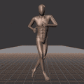 Jogging while facing forward forward with 90 degree direction changes left and right. Strafing in a square pattern.... - preview gif