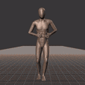 Jogging while facing forward, stopping and then walking backwards in all directions in 45 degree increments. Strafing... - preview gif