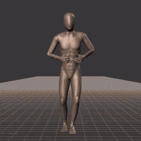 Jogging while facing forward, stopping and then walking backwards in all directions in 45 degree increments. Strafing... - preview gif