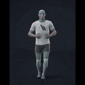 Jogging while facing forward, stopping and then walking backwards in all directions in 45 degree increments. Strafing... - preview gif