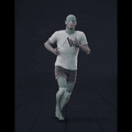 Jogging while facing forward, stopping and then walking backwards in all directions in 45 degree increments. Strafing... - preview gif