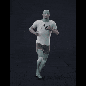 Jogging while facing forward, stopping and then walking backwards in all directions in 45 degree increments. Strafing... - preview gif