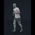 Jogging in a motion matching dance card pattern with turns in all directions, 45 angles, left and right. With stops... - preview gif
