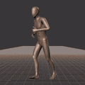 Jogging in a motion matching dance card pattern with turns in all directions, 45 angles, left and right. With stops... - preview gif