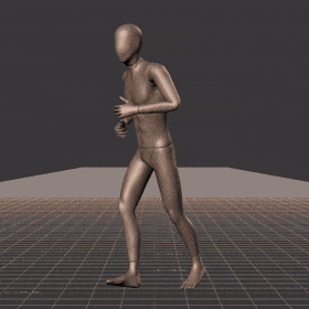 Jogging in a motion matching dance card pattern with turns in all directions, 45 angles, left and right. With stops... - preview gif