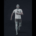 The clip features a man who begins in a standing T-pose before transitioning into a casual jog moving forward. He then... - preview gif