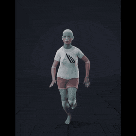The clip begins with the female character running forward at a high intensity. She then comes to a stop and... - preview gif
