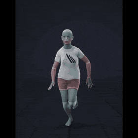 This clip shows a female actor running forward and then coming to a stop in a crouch position. After stopping, she... - preview gif