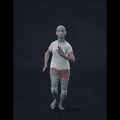 The clip shows a female actor running forward. She comes to a stop, transitioning into a crouch position with a slight... - preview gif