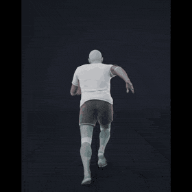 Running with sudden directional turns. Take covers fluid turns in the following angles: 45R, 90R, 135R, 180R - preview gif