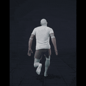 Running with sudden directional turns. Take covers fluid turns in the following angles: 0, 45L, 90L, 135L, 180L - preview gif