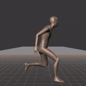 Running with sudden directional turns. Take covers fluid turns in the following angles: 0, 45L, 90L, 135L, 180L - preview gif