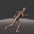 Running with sudden directional turns. Take covers fluid turns in the following angles: 0, 45L, 90L, 135L, 180L - preview gif