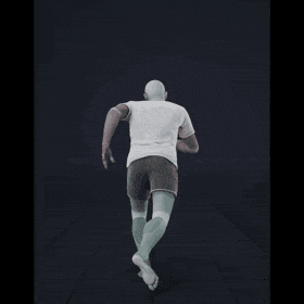 Running with sudden directional turns. Take covers fluid turns in the following angles: 0, 45L, 90L, 135L, 180L - preview gif