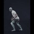 Running in a motion matching dance card pattern with turns in all directions, 45 angles, left and right. With stops... - preview gif