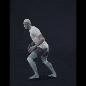 Running in a motion matching dance card pattern with turns in all directions, 45 angles, left and right. With stops... - preview gif