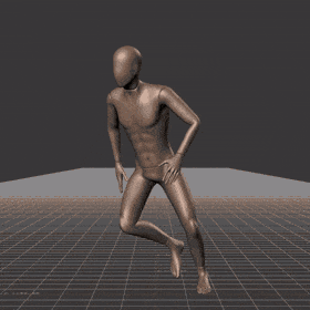 Running in a circle with tighter turns over time. Take covers left and right handed turns - preview gif