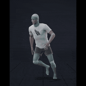 Running in a circle with tighter turns over time. Take covers left and right handed turns - preview gif