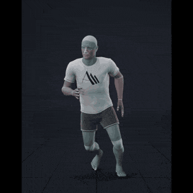 Running in a circle with tighter turns over time. Take covers left and right handed turns - preview gif