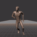 Running in a circle with tighter turns over time. Take covers left and right handed turns - preview gif