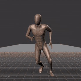 Running in a circle with tighter turns over time. Take covers left and right handed turns - preview gif