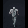Running in a straight line for run cycle generation. Version with exaggerated acting - preview gif