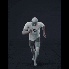 Running in a straight line for run cycle generation. Version with exaggerated acting - preview gif