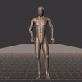 Standing with various dodging motions in all directions. Take covers the following directions: 0, 45R, 90R, 135R,... - preview gif