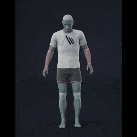 Standing with various dodging motions in all directions. Take covers the following directions: 0, 45L - preview gif