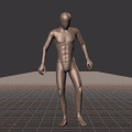Standing with various dodging motions in all directions. Take covers the following directions: 0, 45R, 90R, 135R,... - preview gif