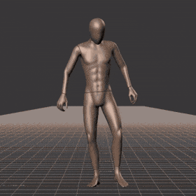 Standing with various dodging motions in all directions. Take covers the following directions: 0, 45R, 90R, 135R,... - preview gif