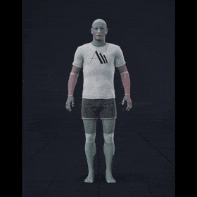 Standing with various idle poses, breaks, fidgets, and stances. Version with exaggerated acting - preview gif