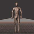 Standing in an idle pose with breaks of looking into various random directions - preview gif