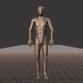 Standing in an idle pose with breaks of looking into various random directions - preview gif