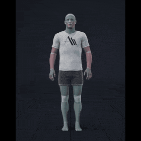 Standing in an idle pose with breaks of looking into various random directions - preview gif