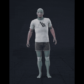 Standing with various idle poses, breaks, fidgets, and stances. Exaggerated acting version - preview gif