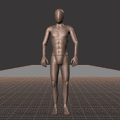 Standing with various idle poses, breaks, fidgets, and stances. Contains some stretching, flexing. Exaggerated acting... - preview gif