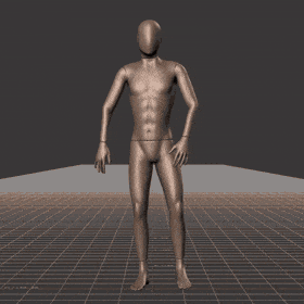 Standing with small steps and turns in all directions - preview gif