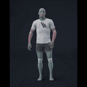 Standing with small steps and turns in all directions - preview gif