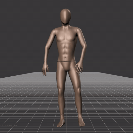 Standing with small steps and turns in all directions – preview gif