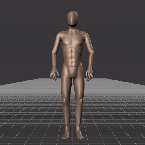 Standing with small steps and turns in all directions – preview gif