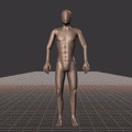 Standing and turning in place in all directions. This take covers the following directions: 45R, 90R, 135R, 180R,... - preview gif