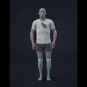 Standing  idle to jogging in all directions, turning into those directions with interrupted stop. Take covers the... - preview gif