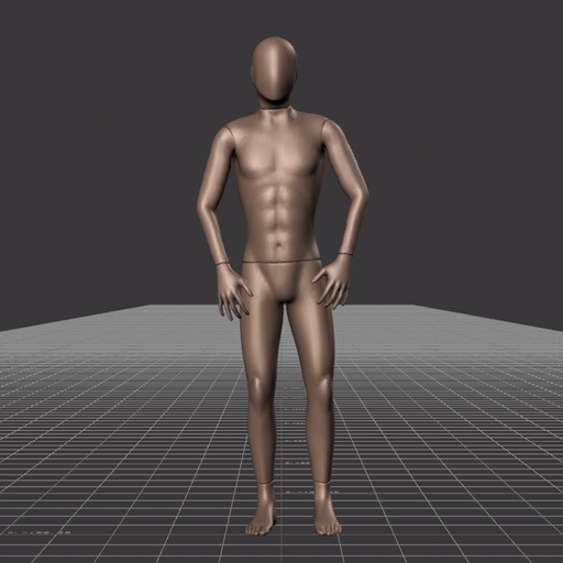 Transitioning from standing to jogging in all directions, with interruptions and turns – preview gif