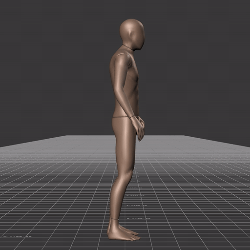 Transitioning from standing to running in all directions, with interruptions and turns – preview gif