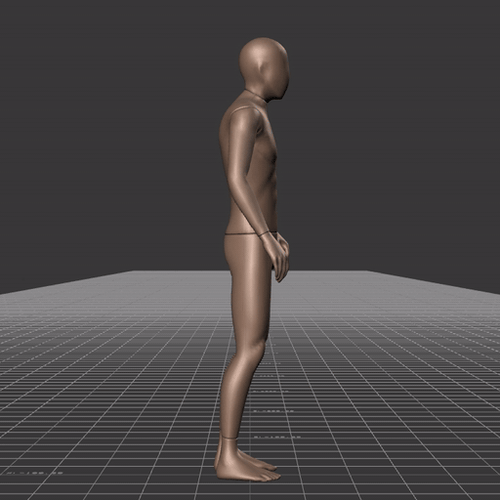 Transitioning from standing to running in all directions, with interruptions and turns – preview gif